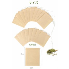 YFFSFDC 100 Pcs Disposable Tea Bags Tea Bags Drawstring Non-woven Tea Packs Strong Penetration Natural Coffee Filter for Loose Leaf Tea & Coffee (5x7cm)