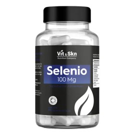 Selenio 100 Mg Súper Premium Vit & Skn 60 Cápsulas | Vegano Sabor Sin Sabor
