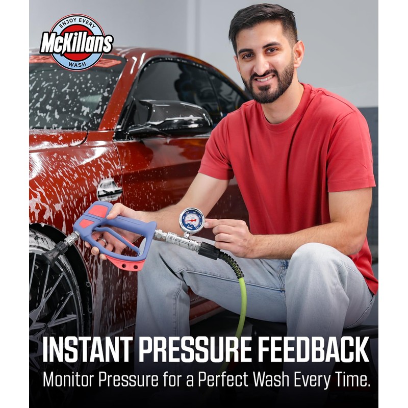 McKillans® High Pressure Washer Gauge - Push-to-Connect 3/8" Automatic Quick