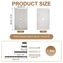 PATIKIL Door Hole Cover Plate, 80x50mm Stainless Steel Rectangle Deadbolt Knob Hole Repair Fits Doors 30mm to 120mm Thick for Hole Filling Decoration Repair Escutcheon, Silver