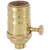 B&P Lamp® Heavy Turned Brass Socket With Brass Knob, Polished
