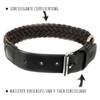Leather Dog Collar in smooth cow leather in black plaited