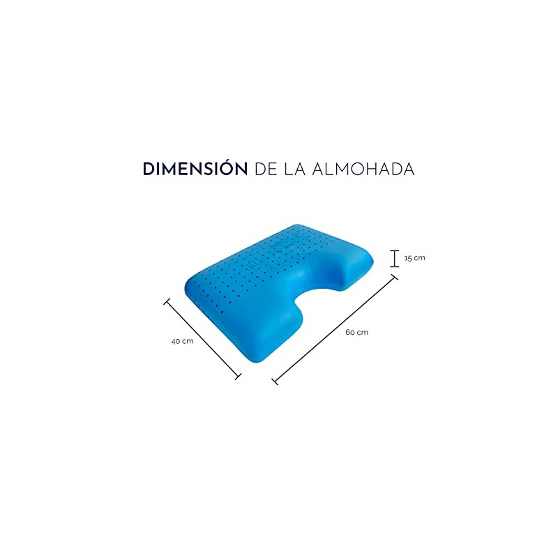 Almohada Cervical Cooling Gel Memory Foam Ortopédica con Curvatura Almohada