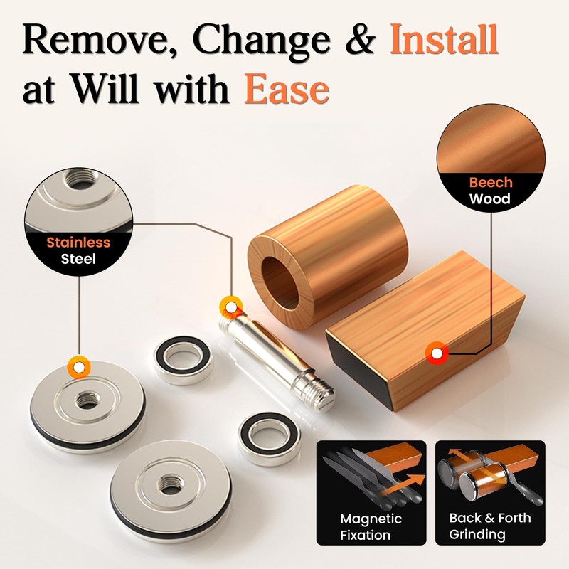 Rolling Knife Sharpener – Kitchen Knife Sharpener with Diamond Grinding