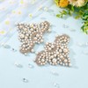 FINGERINSPIRE 2PCS Pearl Shoe Patches Gold Sew on Rhinestone Imitation