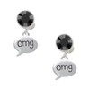 Delight Jewelry Silvertone Text Chat - omg - Oh My