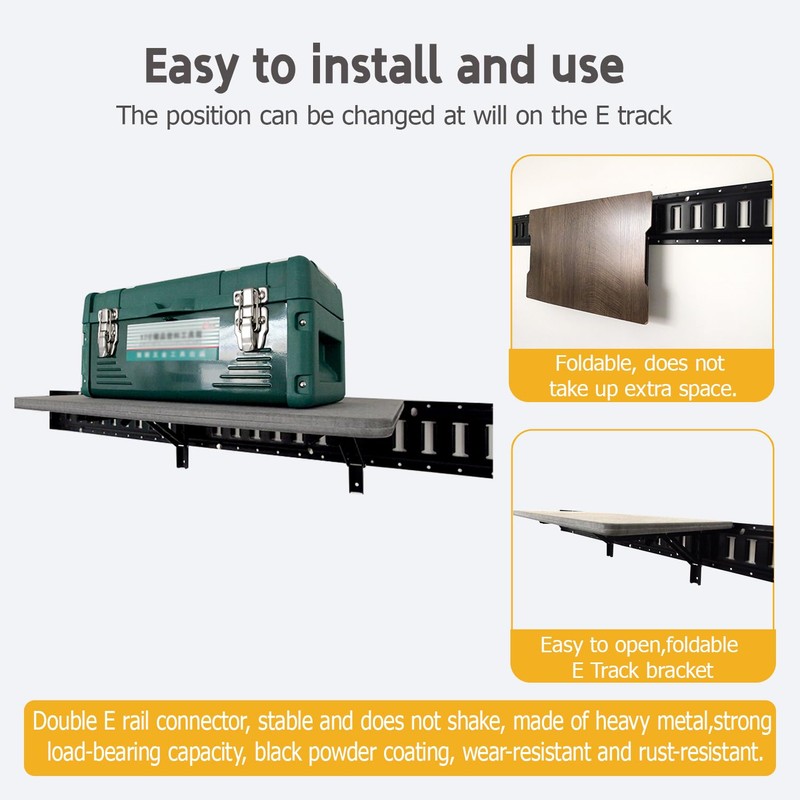 CHZHWFDC E Track Shelf Bracket - Durable Hinged Collapsible Table