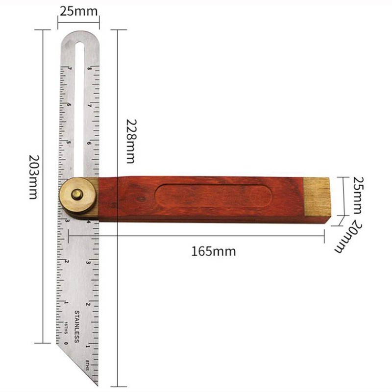 Juliyeh Adjustable Sliding T-Bevel Gauge Angle Rulers Gauges High Precision