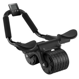 2025 New Ab Roller Wheel with Knee Mat & TimerAutomatic Rebound Abdominal Exercise Roller with ElbowSupport for women & Men - Color: Black JFL-H