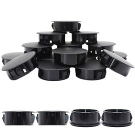 BOPOREAE 15PCS 1-3/16 In/30 mm Plactic Hole Plugs, Flush Type Panel Plugs Tube Fastener Cover, Round Snap in Locking Tubing Plug, Screw Cap Covers for Furniture Kitchen Cabinet