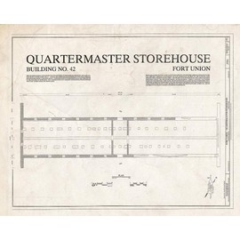 Historic Pictoric : Blueprint HABS NM-164-Z (Sheet 1 of 2) - Fort Union, Quartermaster Storehouse, State Highway No. 161, Watrous, Mora County, NM 14in x 11in