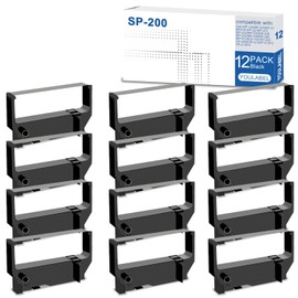 12 Pack SP200 Black Ink Ribbon Replacement for Star SP200 Ribbon Used with Star Micronics SP200 SP-200BK SP-500 SP-2000 SP-512 SP-542 SP-2360 RC200 Receipt POS Printer