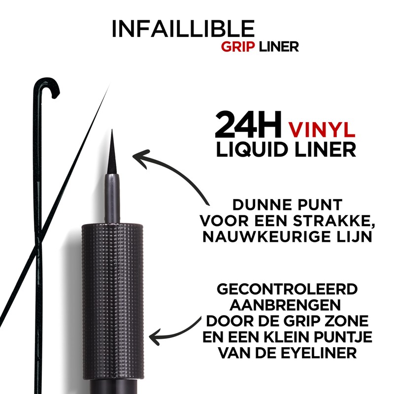 L'Oréal Paris Infallible Grip 24H Vinyl Liquid Liner Black, Liquid