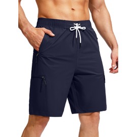 Kayrth Men's Swim Trunks Quick Dry Board Shorts with 5 Pockets Swimsuit Swimwear for Men - No Mesh Liner Navy