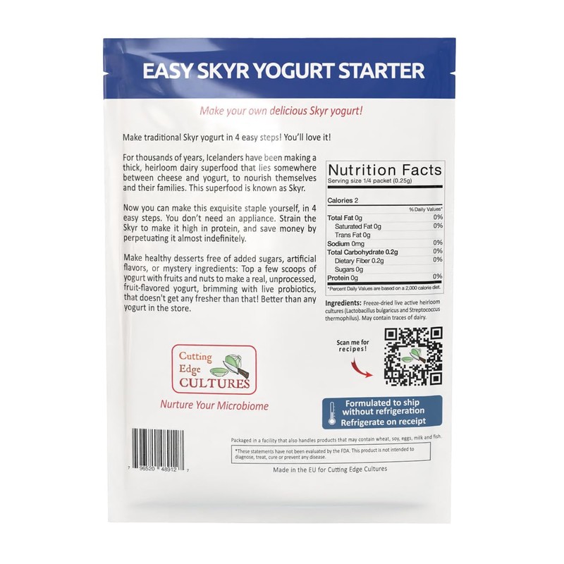 Easy Skyr Yogurt Starter by Cutting Edge Cultures Creamy, Healthy,