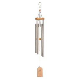 69cm (27") Promotional Wood & Aluminium Wind Chime, Silver.
