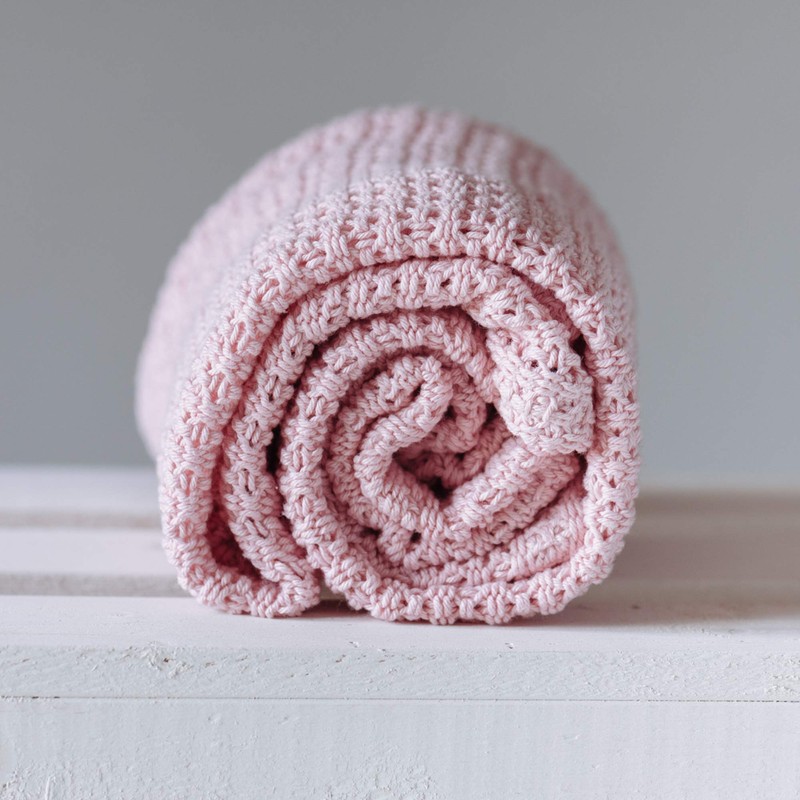 Abeille Soft Cotton Cellular Blanket Pink
