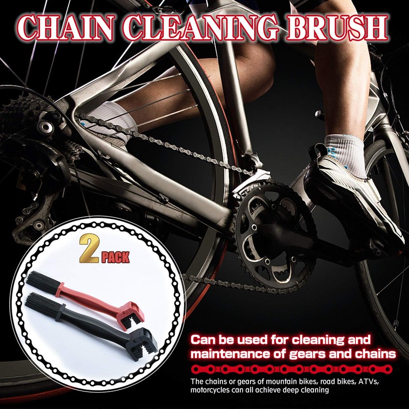 Pack of 2 Chain Brush Bicycle Motorcycle Chains Effective (Black