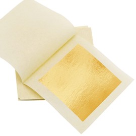 Edible Gold Leaf Sheets, 30 Pieces 1.7''x1.7'' 24k Gold Leaf Edible for Cakes, Food, Drinks, Skin Care, Makeup, Art
