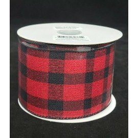 Plaid Cypress Home Decorative Holiday Accent Red Buffalo Plaid Ribbon 2.5" x 10 Yards