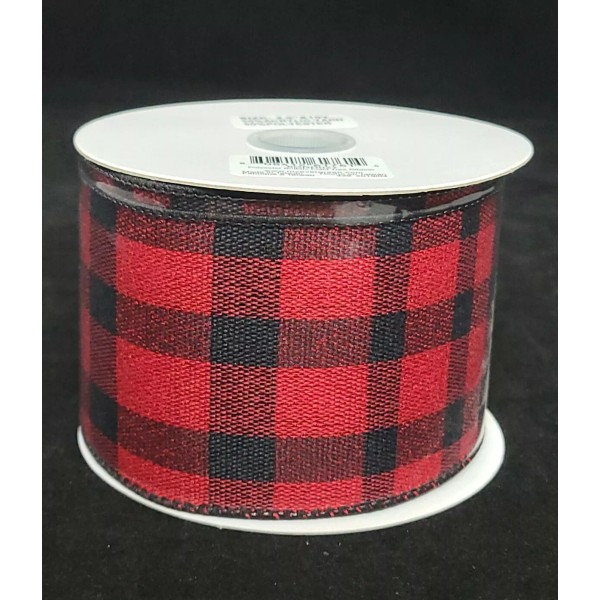 Plaid Cypress Home Decorative Holiday Accent Red Buffalo Plaid Ribbon