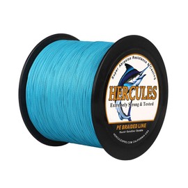 HERCULES Super Strong 1000M 1094 Yards Braided Fishing Line 100 LB Test for Saltwater Freshwater PE Braid Fish Lines 4 Strands - Blue, 100LB (45.4KG), 0.55MM