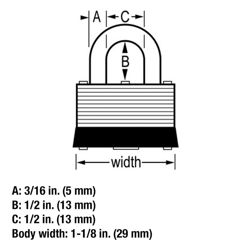 Master Lock 105D Laminated Steel Warded Padlock, 1 Count (Pack