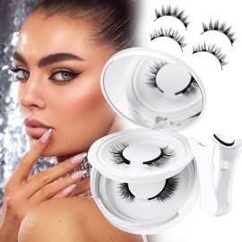 Ginani Magnetic Eyelashes with Applicator, Magnetic Eyelashes Without Eyeliner，Reusable Glue-Free Natural Look Eyelashes Kit Easy to Wear and Remove