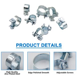 BESTYCHAO 12pcs Hose Clip Mini Fuel Line Hose Clamps for Plumbing, Wire, Cable (11-13mm)