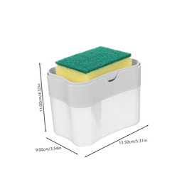 iplusmile 1Set Manual Press Soap Dispenser with Sponge Tray Versatile Kitchen Soap Box for Efficient Dishwashing and Sponge Material for Home and Restaurant Use