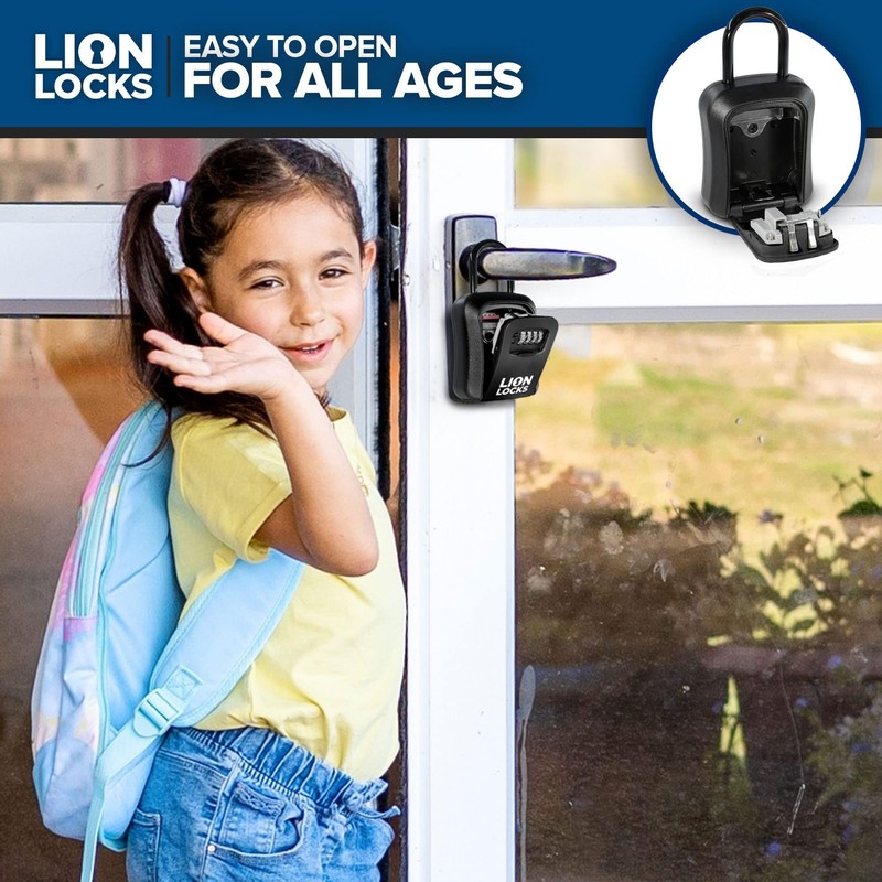 Lion Locks Lock Box for Keys - Lockbox for House