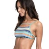 RVCA Women's Stripe Type Bralette Bikini Top, Sky Blue, Large