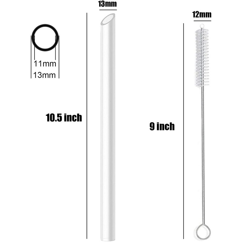 ALINK Reusable Clear Boba Straws, 13 mm x 10.5 in,