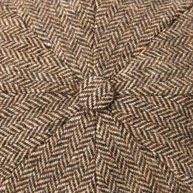 BOTVELA Men's 8 Panel Wool Blend Newsboy Flat Cap Herringbone