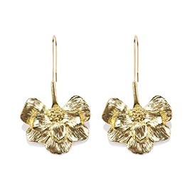 Bohemian Floral Earrings, Golden Floral Dangle Earrings for Women, Silver Flower Plant Earrings Flower Boho Jewelry, Floral Petal Drop Earrings, Cute Flower Statement Earrings (Gold)