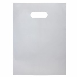 Choice Marts 100 Silver Bags for Small Business 1.5Mil 9"x12" Merchandise Bags Extra Thick Glossy Thank You Bags and Shopping Bags For Small Business with Die Cut Handles Silver Gift Bags For Retail