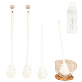 4PCS 360° Flexible Silicone Bottle Brush with Long Handle Soft Bristle Baby Bottle Brush Cleaner for Narrow Neck Water Bottles Straws Jars Deep Cleaning Brush Set 2025 New Bottle Cleaning Brush