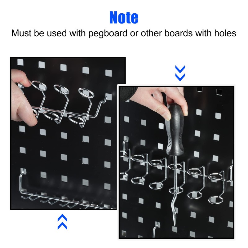 SPEEDWOX Pegboard Screwdriver Holder Pegboard Hook Assortment Multi Tool Holder