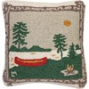 BLACK FOREST DECOR Lakeside Canoe Hooked Wool Pillow