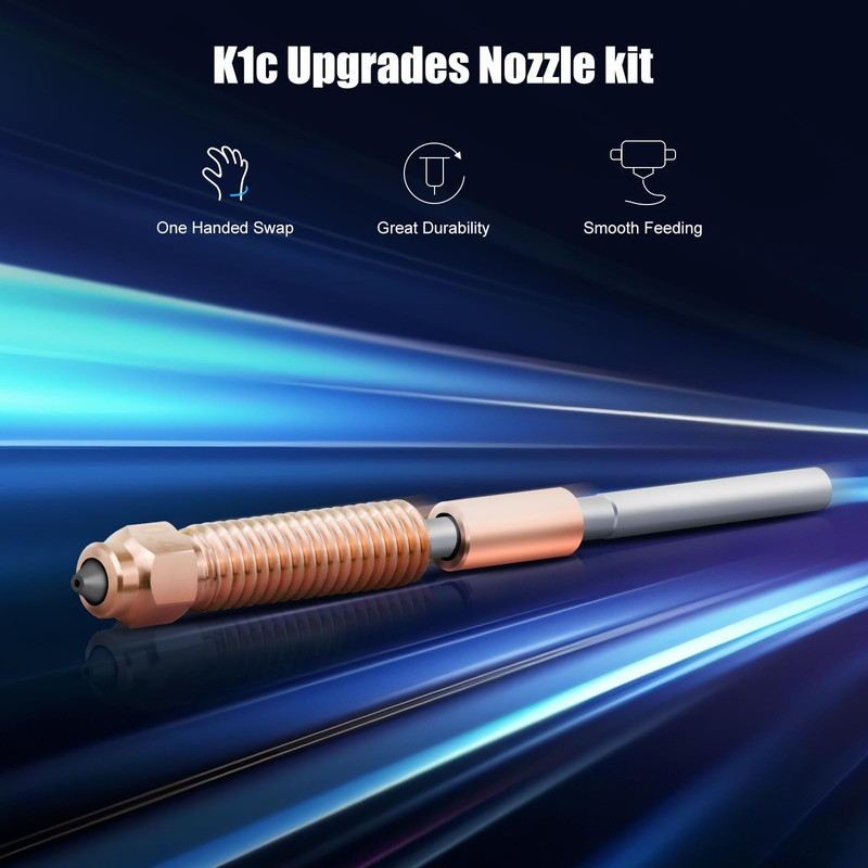 Quick-Swap Tungsten Carbide Nozzle 0.4mm for Creality K1C/Ender3 V3 3D