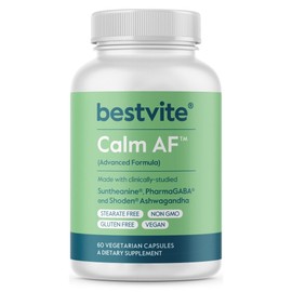 BESTVITE Calm AF(Advanced Formula) -with Suntheanine®, PharmaGABA® and Shoden® Ashwaganda