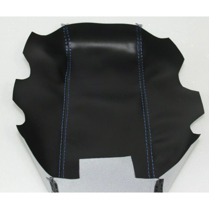 Kar Designers w/Blue Stitch Real Leather Center Console Lid Cover