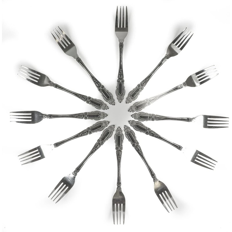 DecorRack 12pcs Dinner Forks, Stainless Steel, 7.5 inches, Flatware, Dishwasher