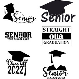 SEC Apparel Senior Graduation Class of 2022 Iron On Transfers Patches Decal Stickers Vinyl for t Shirts. XSmall, Small, Medium, Large, XLarge, 2XLarge.