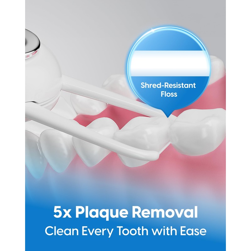 QicoBay UpFlosser C1S Reusable Auto-Restringing Flosser with Replaceable Floss Capsule,