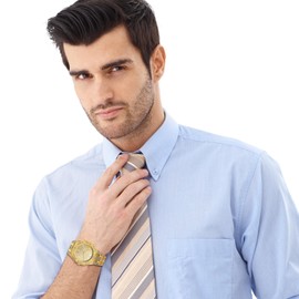 OIDEA Diamond Watches for Men: Luxury Rhinestones Octagonal Shaped Case Quartz Analog Wrist Watch Waterproof Date Business Casual Dress Watch Iced Out Bracelet Watch Gold