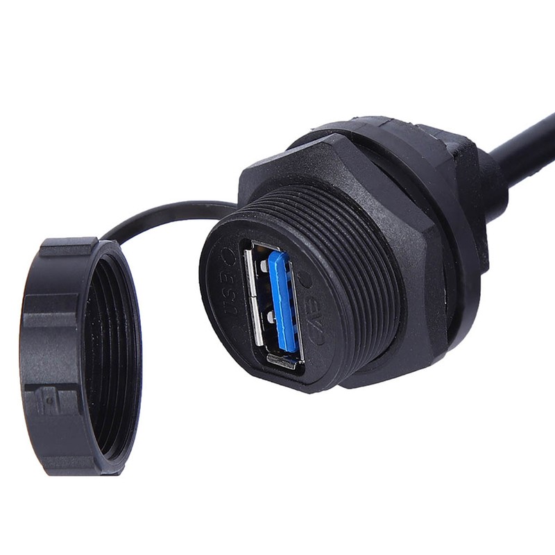 Waterproof USB Connector USB3.0 Female Male Meter Wire Plug Panel