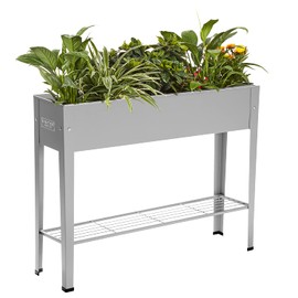ProGard Raised Garden Bed, Garden Raised Planter Box with Legs, Galvanized Garden Planter for Herbs and Vegetables (40" Grey)