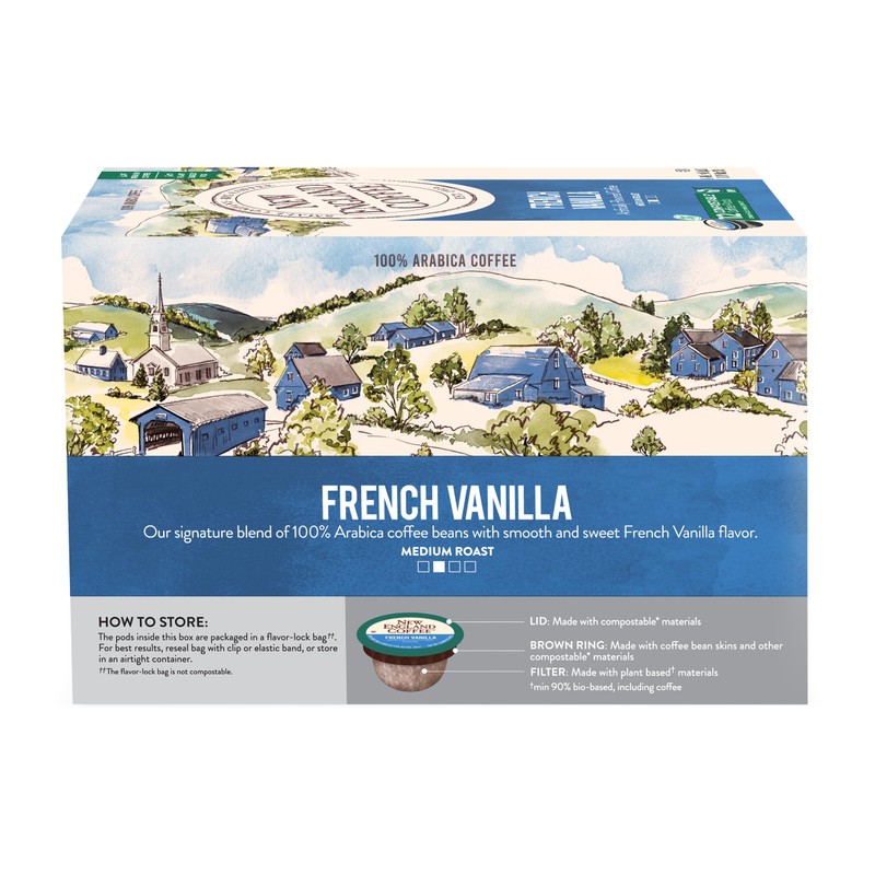 New England Coffee French Vanilla Medium Roast Single Serve Pods,