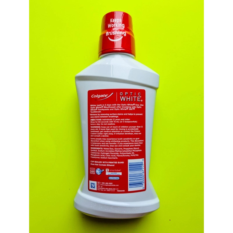 Fresh Colgate Optic White Icy Fresh Mint Mouthwash - 16